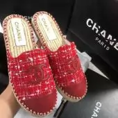 promos sandales chanel femme bas prix espadrilles tweed tissus rouge